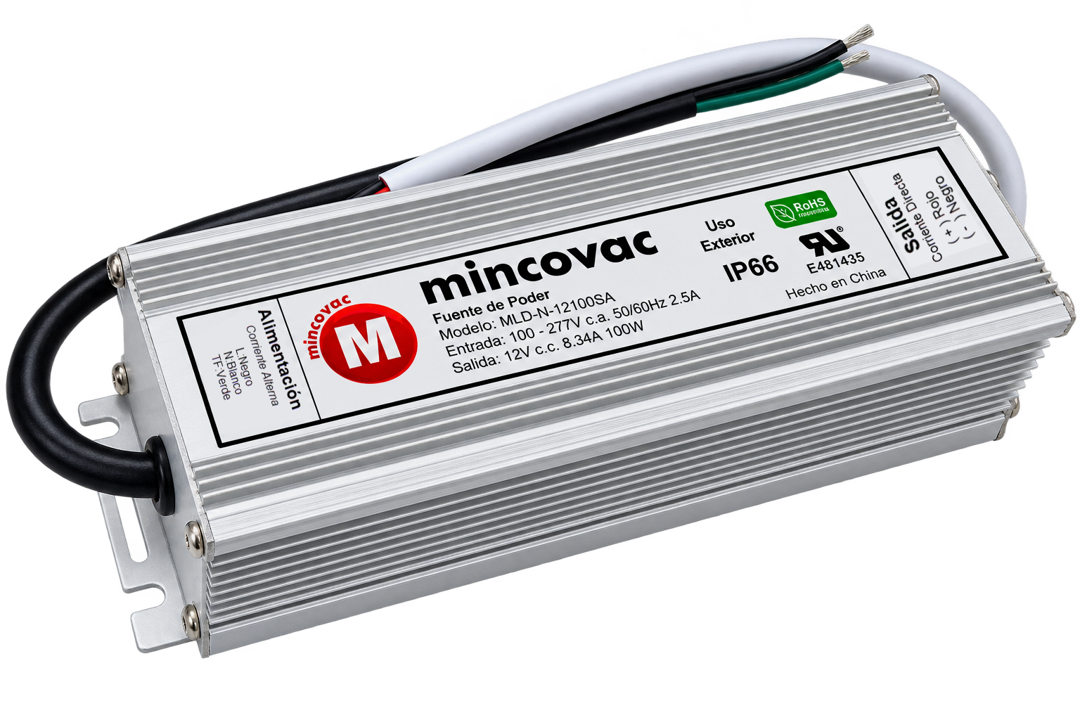 Fuente de poder LED 12V 100W MLD-N-12100SA - vista isométrica