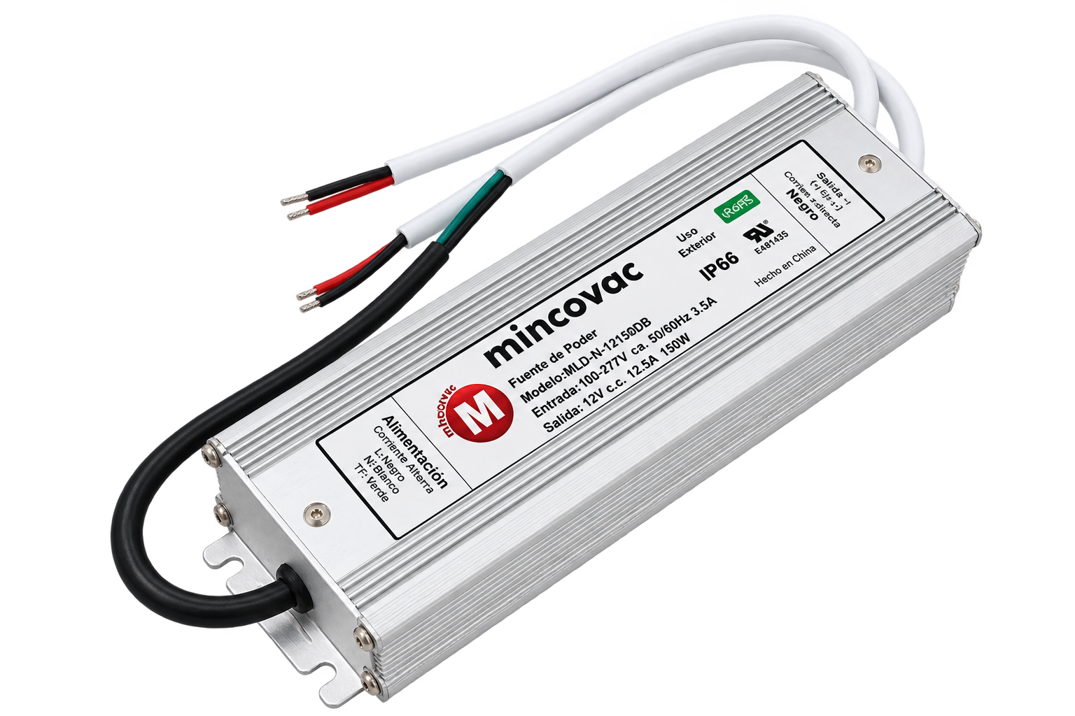 Fuente de poder LED 12V 150W MLD-N-12150DB - vista isométrica