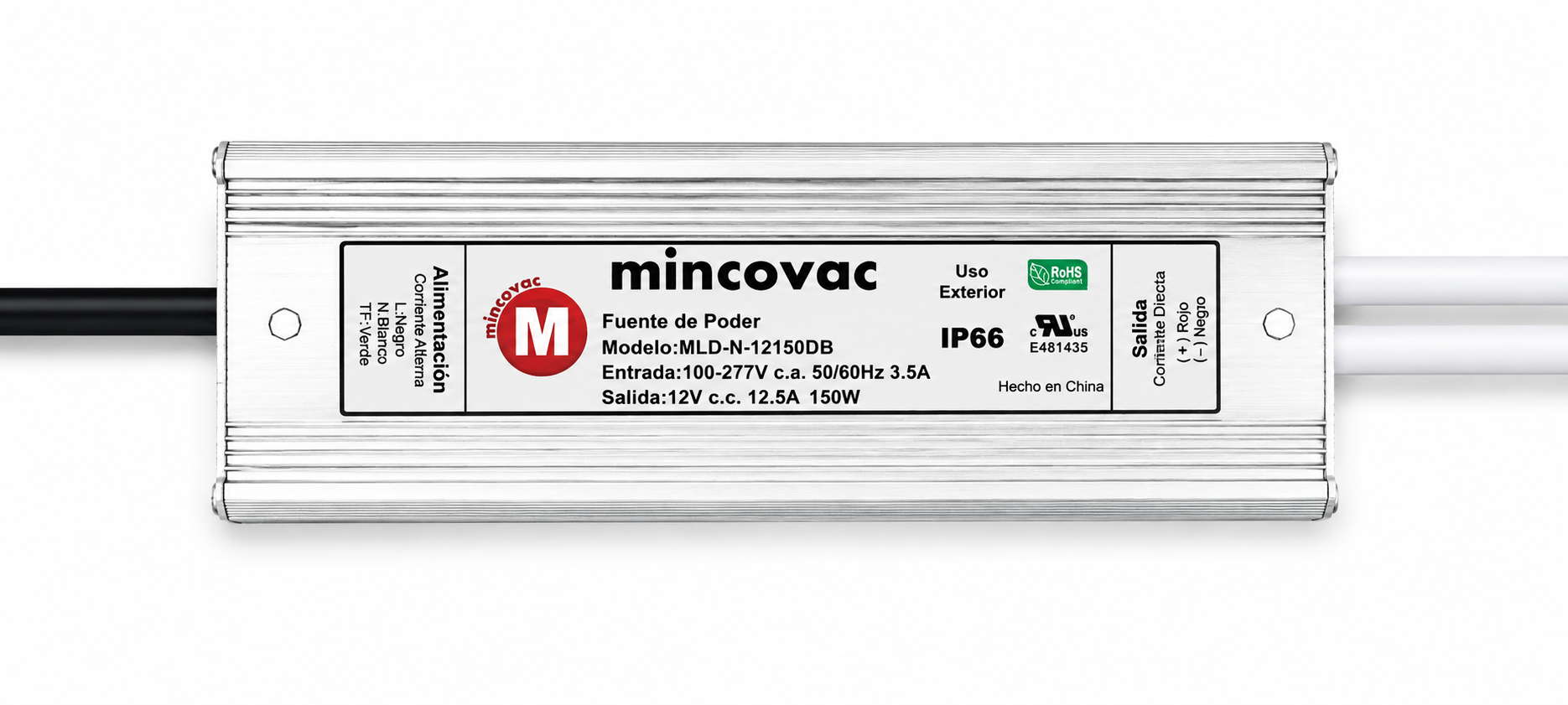 Fuente de poder LED 12V 150W MLD-N-12150DB - vista superior