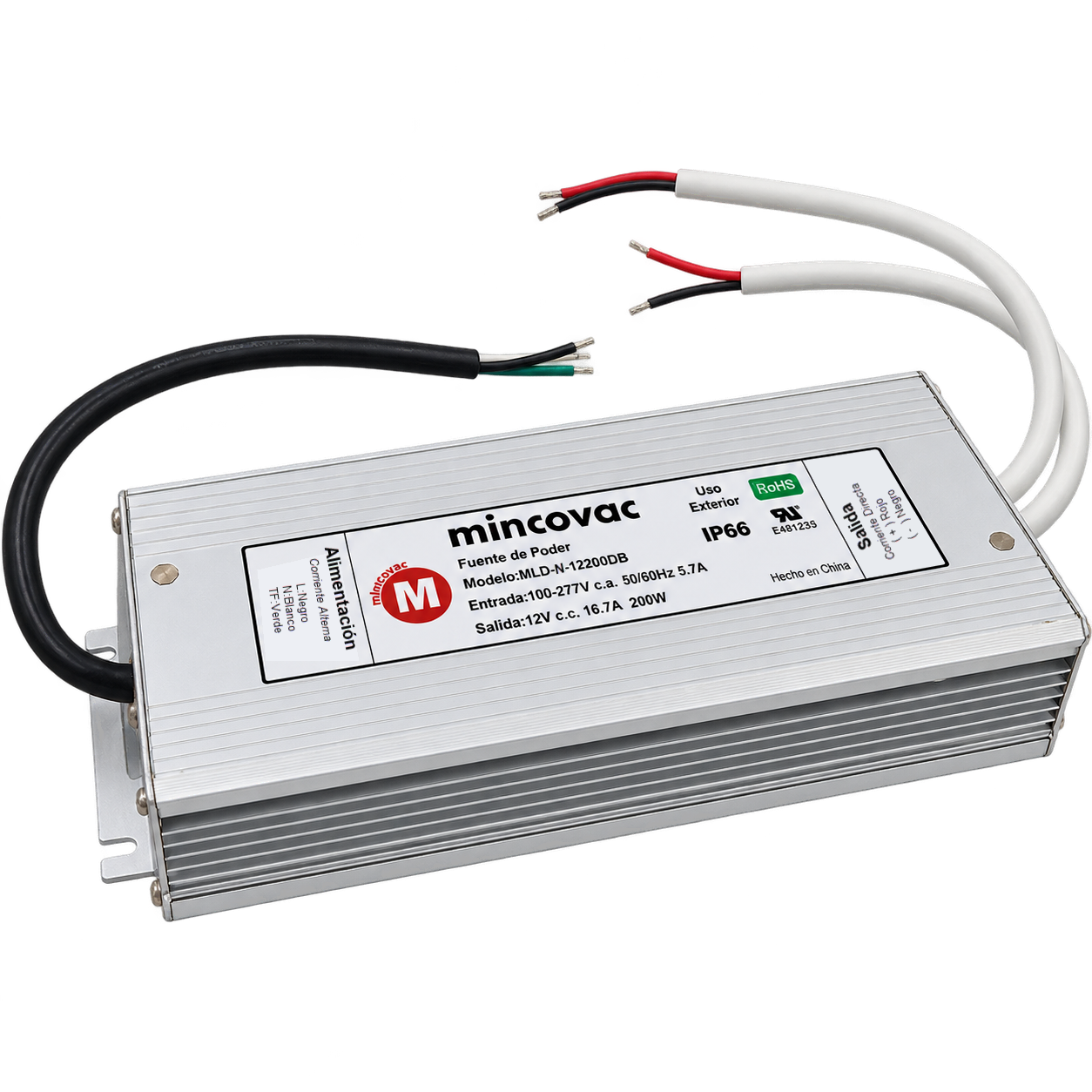 Fuente de poder LED 12V 200W MLD-N-12200DB - vista isométrica
