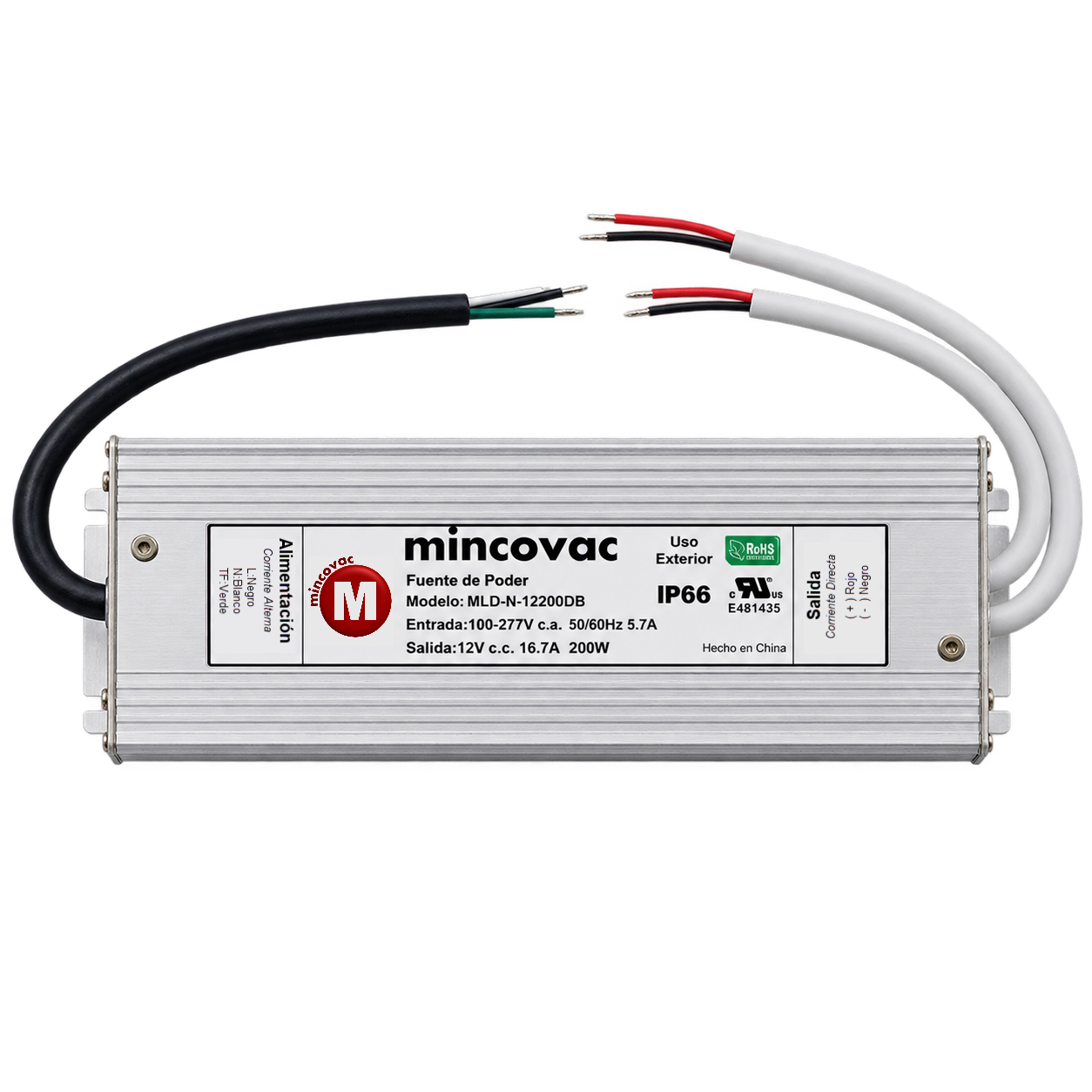 Fuente de poder LED 12V 200W MLD-N-12200DB - vista superior