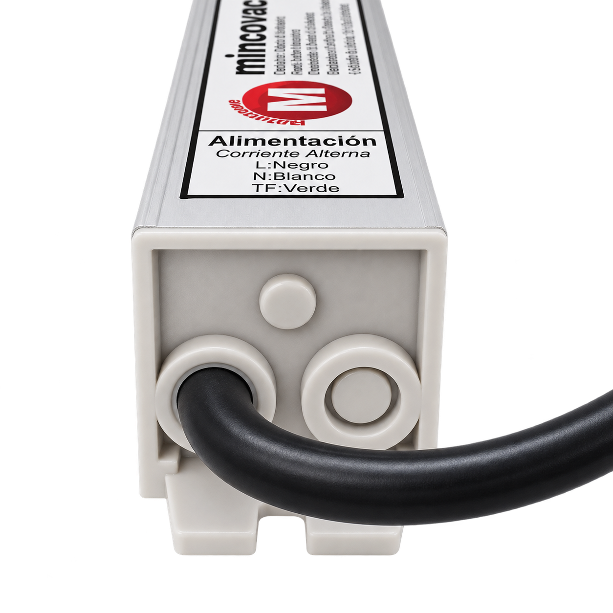 Fuente de poder LED 12V 20W MLD-N-12020SA - conexión de entrada