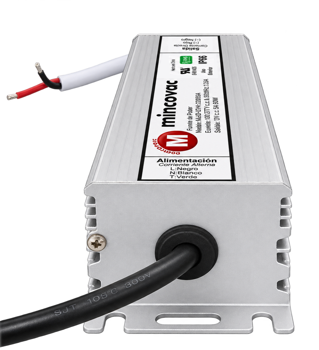 Fuente de poder LED 12V 60W MLD-N-12060SA - conexión de entrada
