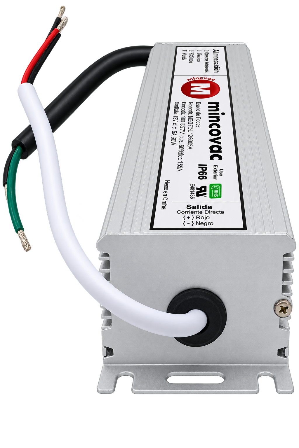 Fuente de poder LED 12V 60W MLD-N-12060SA - conexión de salida